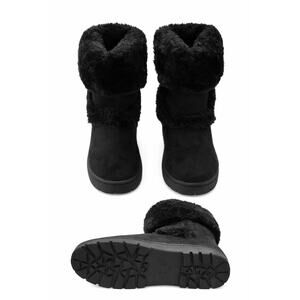 Black Winter Boots Women’s Size 6 | Faux Fur Lined | Cozy & Warm